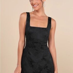 Lulu's Black Square-Neck Mini Dress